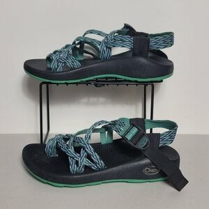 CHACO Z/2 Sandal Strappy Blue Green Hiking Outdoor Active Shoe Women Arch Sz 6
